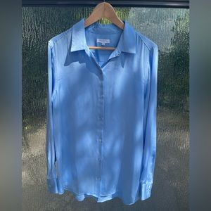 Equipment Femme Blue Satin Blouse - XL